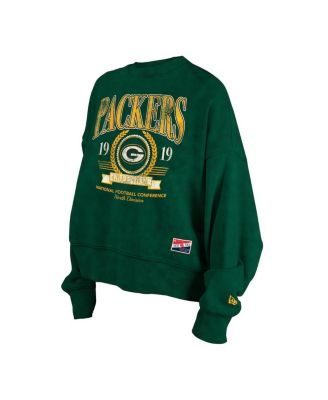 Женская облегающая толстовка New Era Green Green Bay Packers с откидывающейся спинкой
