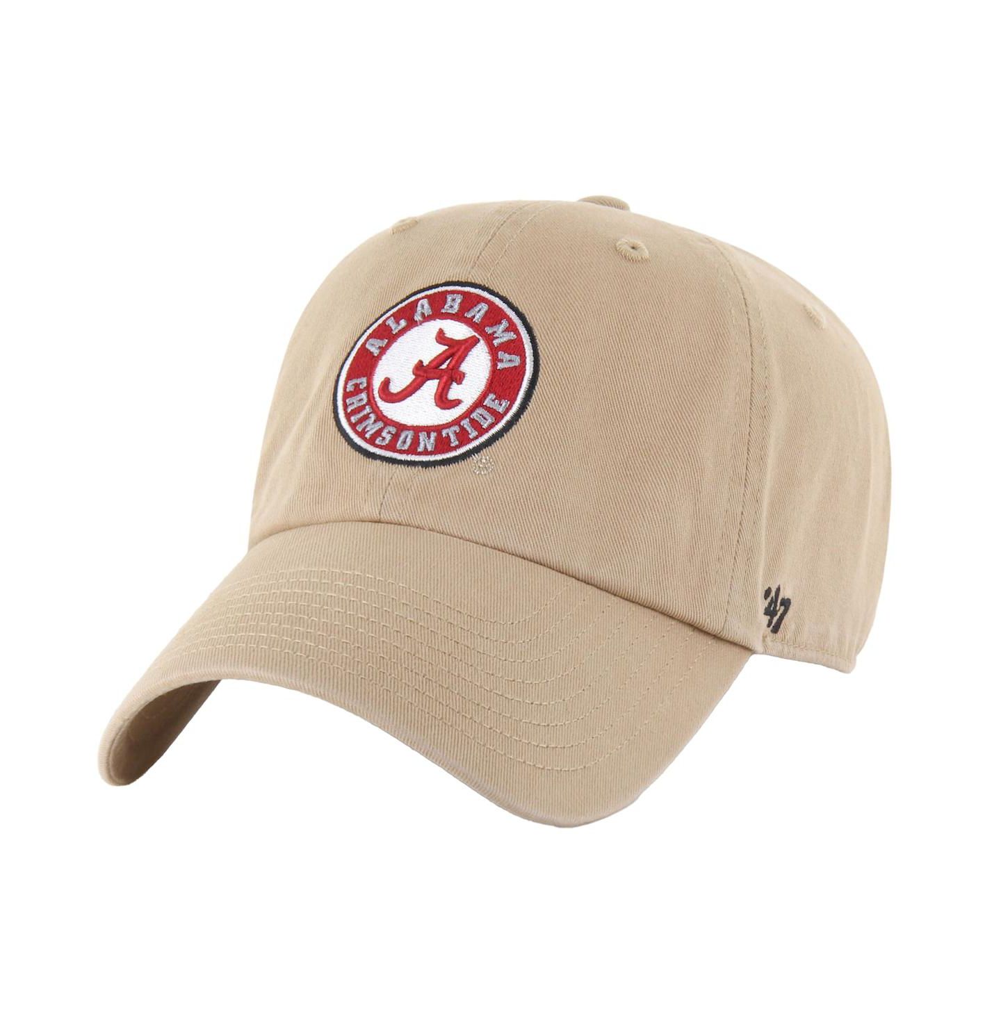 Мужская кепка '47 Brand Khaki Alabama Crimson Tide Clean Up Adjustable Hat — фото 1