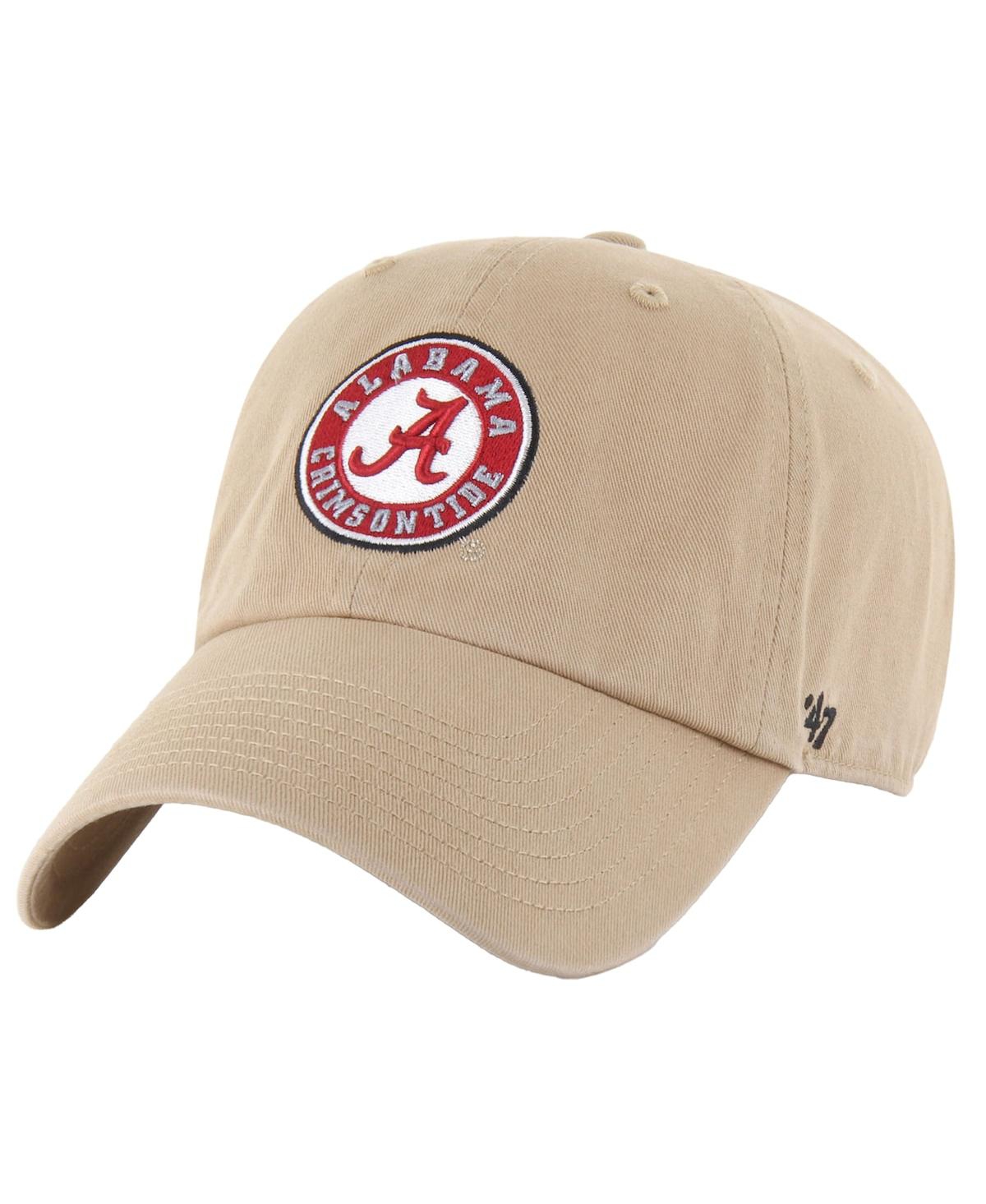 47 Brand Men's Khaki Alabama Crimson Tide Clean Up Adjustable Hat In Khaki