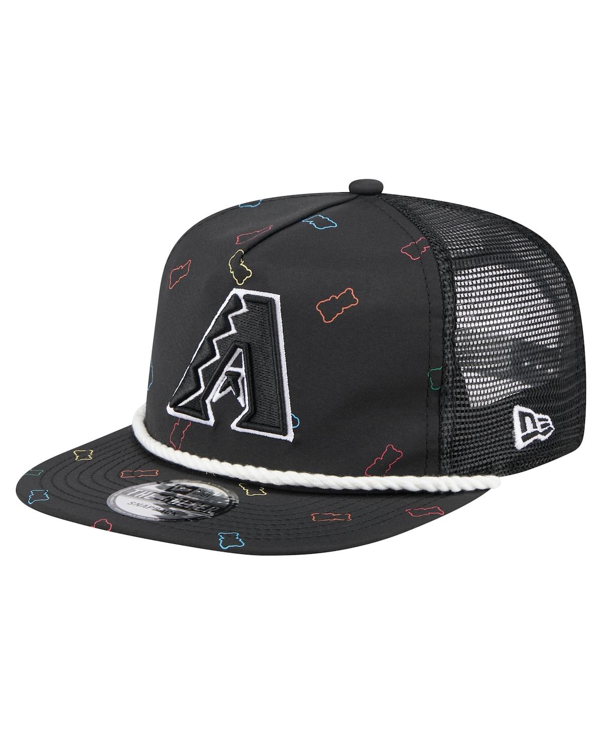 NEW ERA MEN'S BLACK ARIZONA DIAMONDBACKS GUMMY GOLFER TRUCKER ADJUSTABLE HAT 