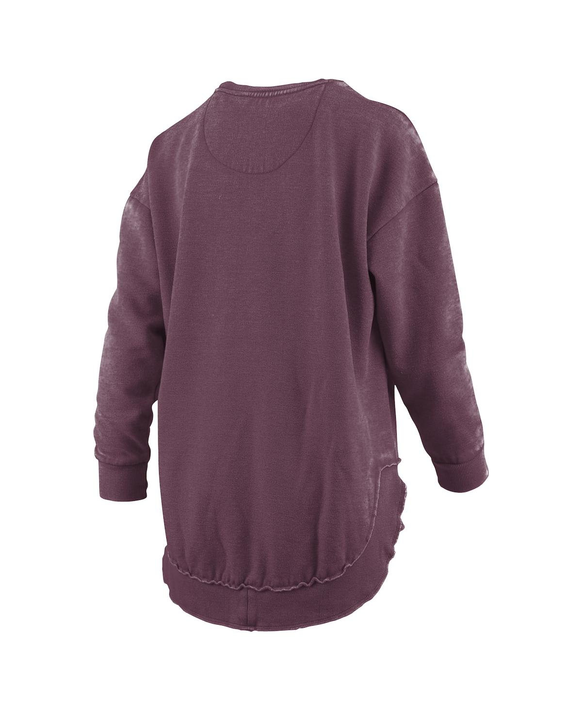 Pressbox Maroon Minnesota Golden Gophers Melange Poncho Vintage Fleece Long Sleeve Pullover Sweatsh In Purple