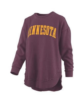 Pressbox Женское темно-бордовое меланжевое пончо Minnesota Golden Gophers, винтажный флисовый пуловер с длинным рукавом, толстовка