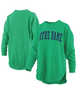 Women's Green Notre Dame Fighting Irish Melange Poncho Vintage Fleece Long Sleeve Pullover Sweatshirt