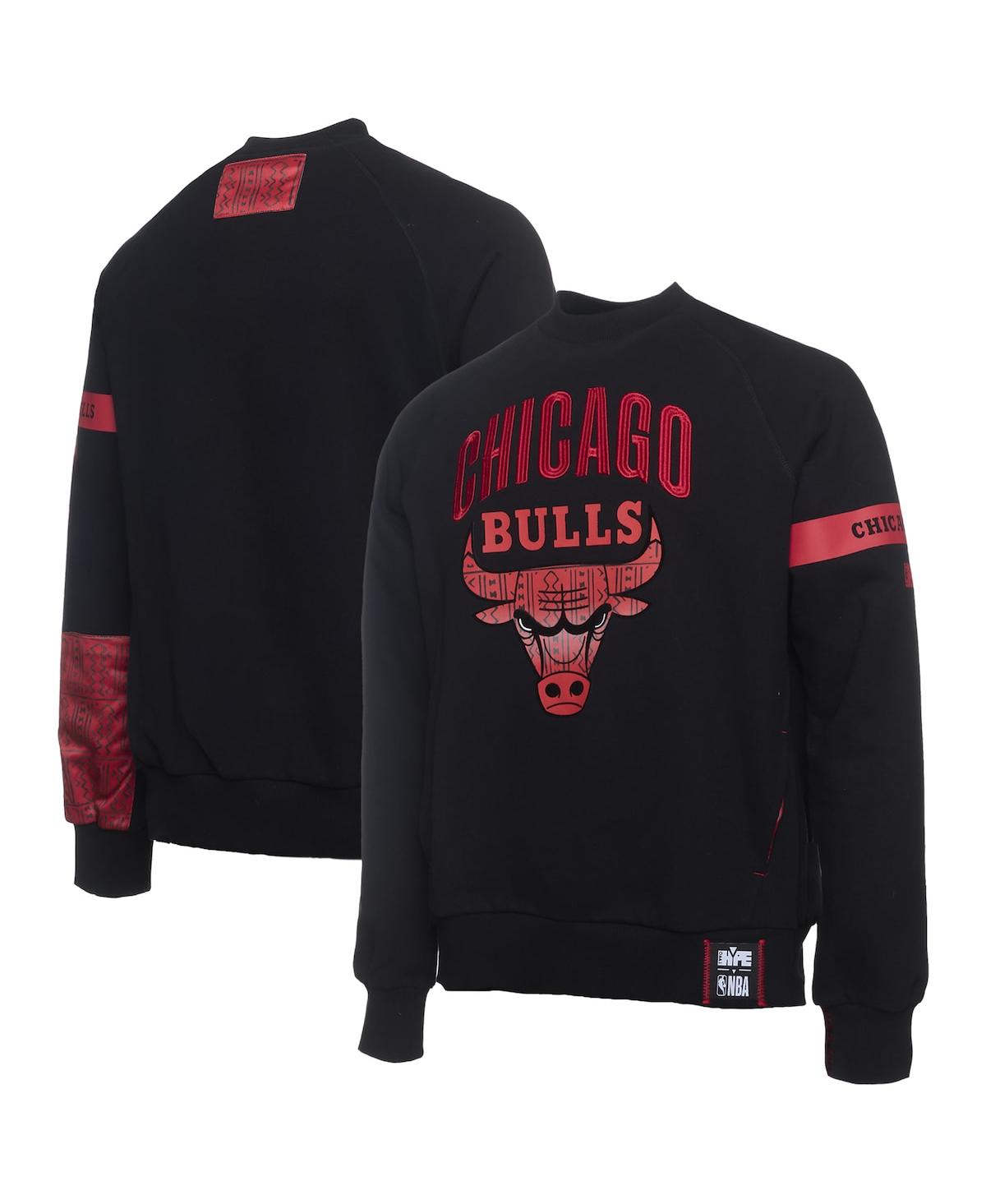 X Nba Men's Black Chicago Bulls Culture Hoops Collection Premium Pullover Sweatshirt - Black