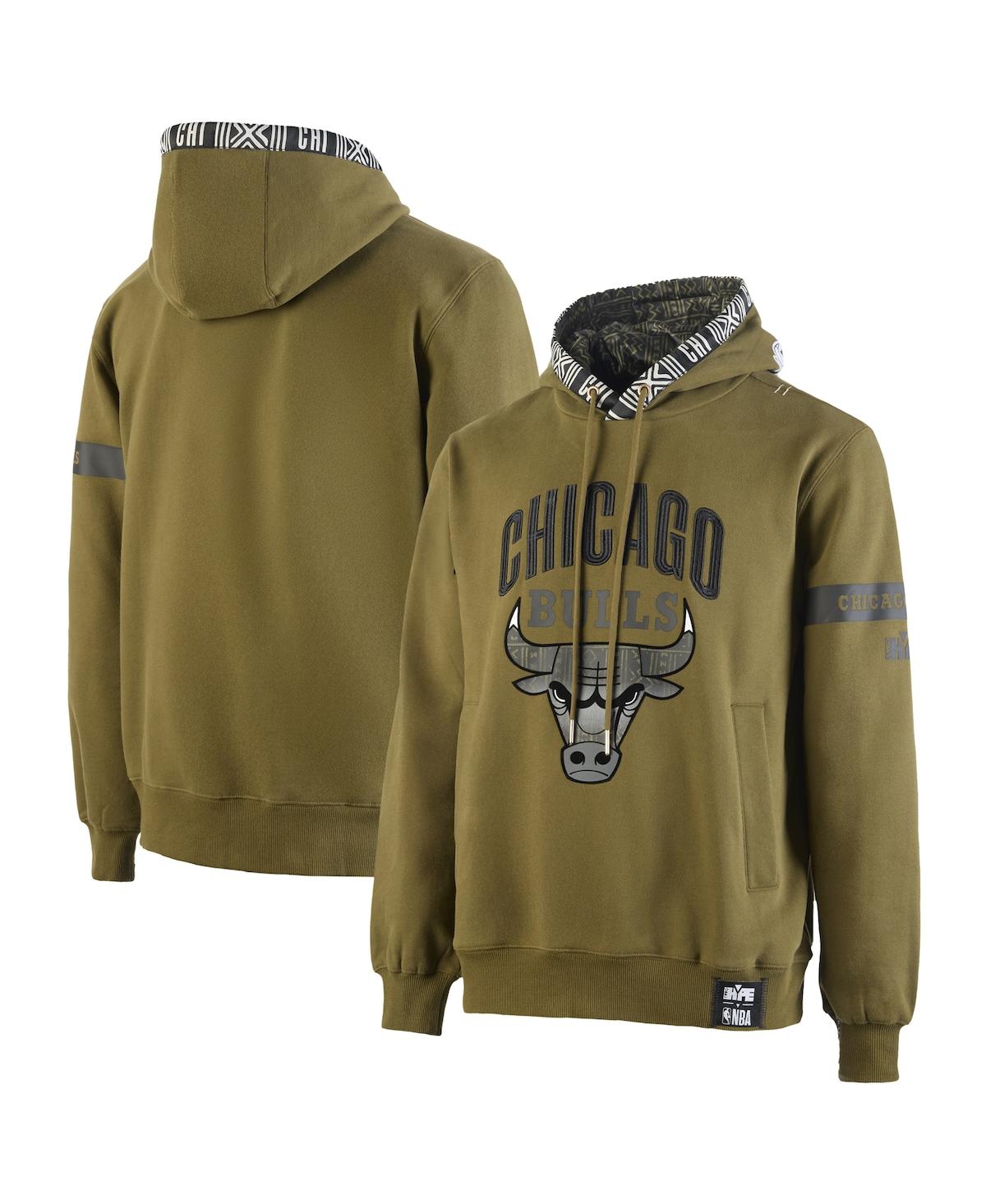 X Nba Men's Olive Chicago Bulls Culture Hoops Collection Premium Pullover Hoodie - Olive
