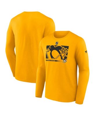 Fanatics - Men's Gold Pittsburgh Penguins Authentic Pro Core Collection Secondary Long Sleeve T-Shirt