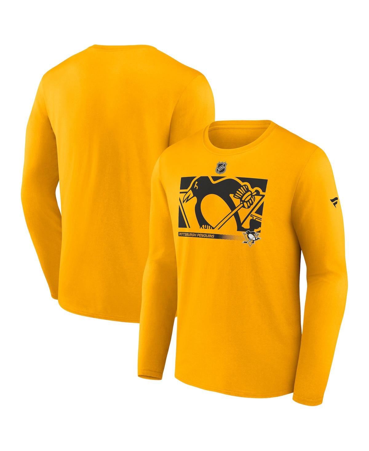 Fanatics Men's Gold Pittsburgh Penguins Authentic Pro Core Collection Secondary Long Sleeve T-shirt In Gold