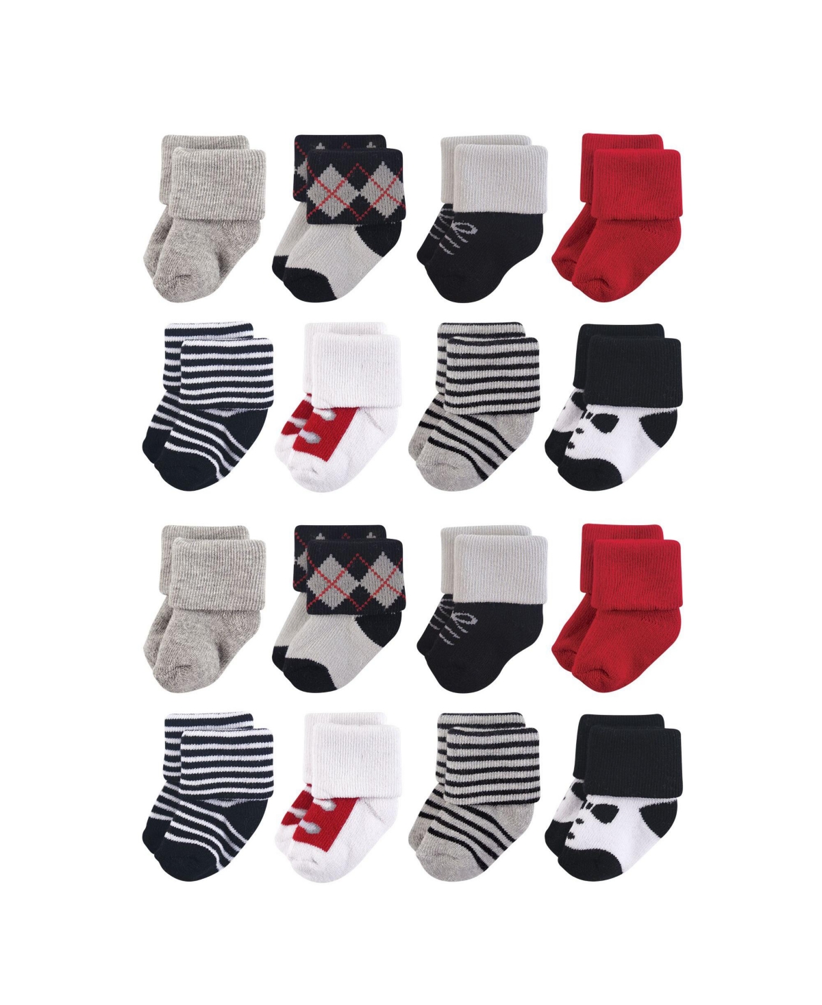 Little Treasure Baby Boys Treasure 16-Count Cozy Terry Socks - Tuxedo