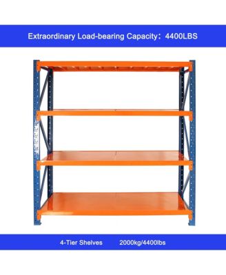 Monica 47inch Farmhouse Wood Walk in Closet Organizer with Shelf Rustic Gray Powder Coated Metal Frame