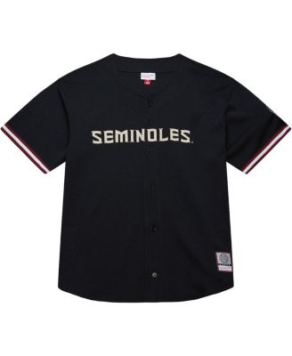 Men's Black Florida State Seminoles On The Clock Full-Button Fashion Jersey