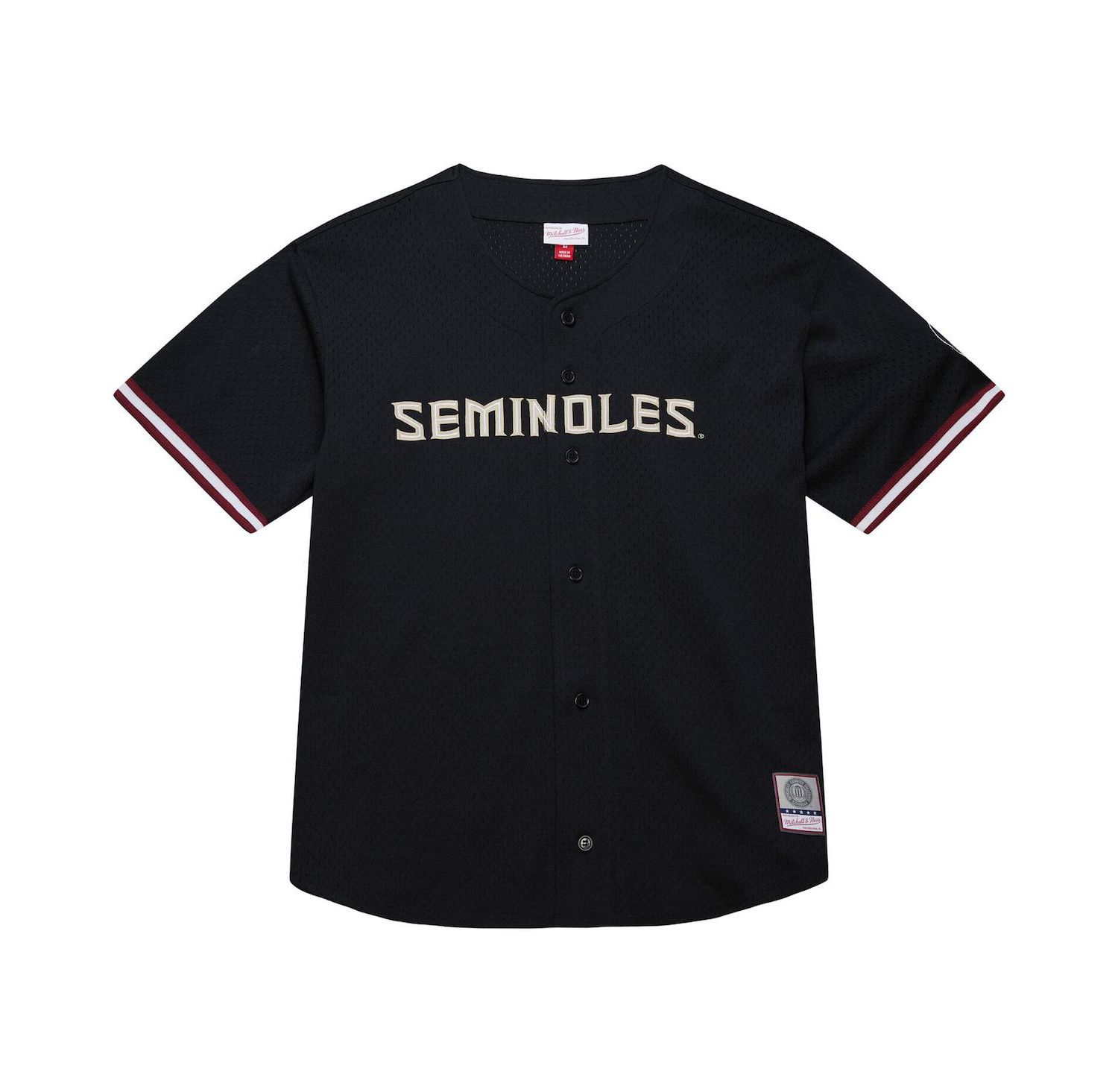 Men's Black Florida State Seminoles On The Clock Full-Button Fashion Jersey