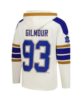 Men's Doug Gilmour Cream Toronto Maple Leaf's Blue Line Heritage Name Number Lace-Up Pullover Hoodie