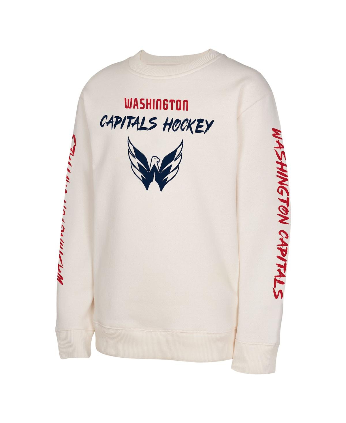 Outerstuff Big Boys And Girls Cream Washington Capitals Star Power Pullover Sweatshirt In Cream