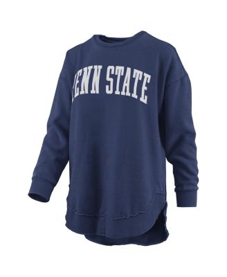 Women's Navy Penn State Nittany Lions Melange Poncho Vintage Fleece Long Sleeve Pullover Sweatshirt