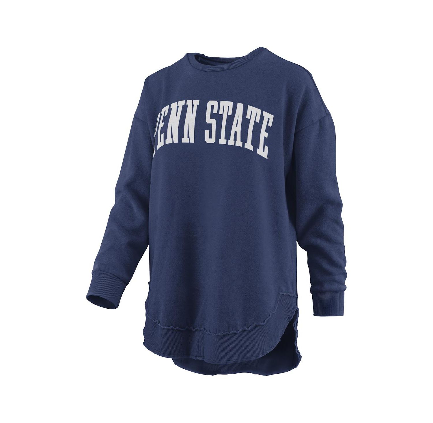 Women's Navy Penn State Nittany Lions Melange Poncho Vintage Fleece Long Sleeve Pullover Sweatshirt