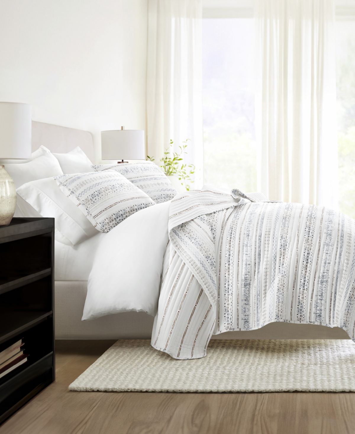 Ienjoy Home Relic Stripe Reversible 3-pc. Quilt Set, King/california King