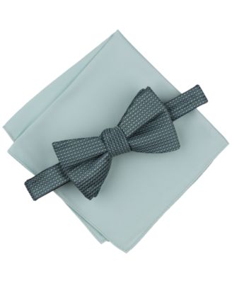 Мужской галстук-бабочка с мини-рисунком и однотонный квадратный карманный комплект Alfani, эксклюзивно в Macy's