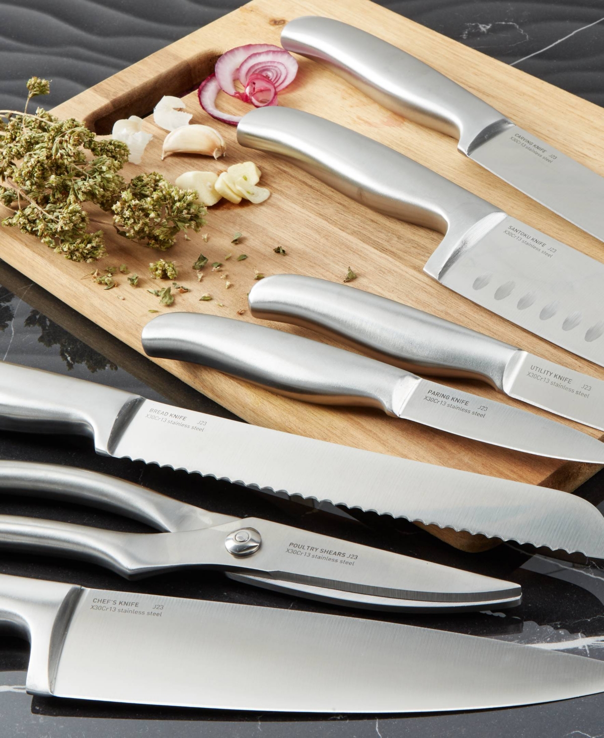 Berghoff Dina Frame 8-piece Knife Block Set In Black