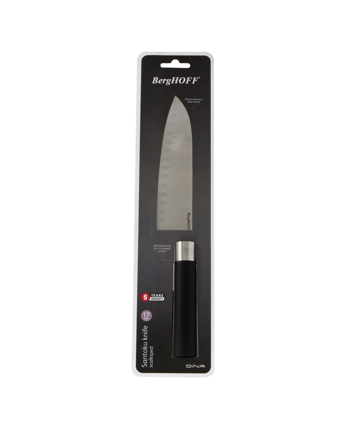 Berghoff Dina Codon 6.75" Scalloped Santoku Knife In Black