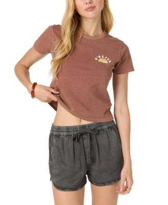 Juniors' Sunny Side Cotton Short-Sleeve T-Shirt