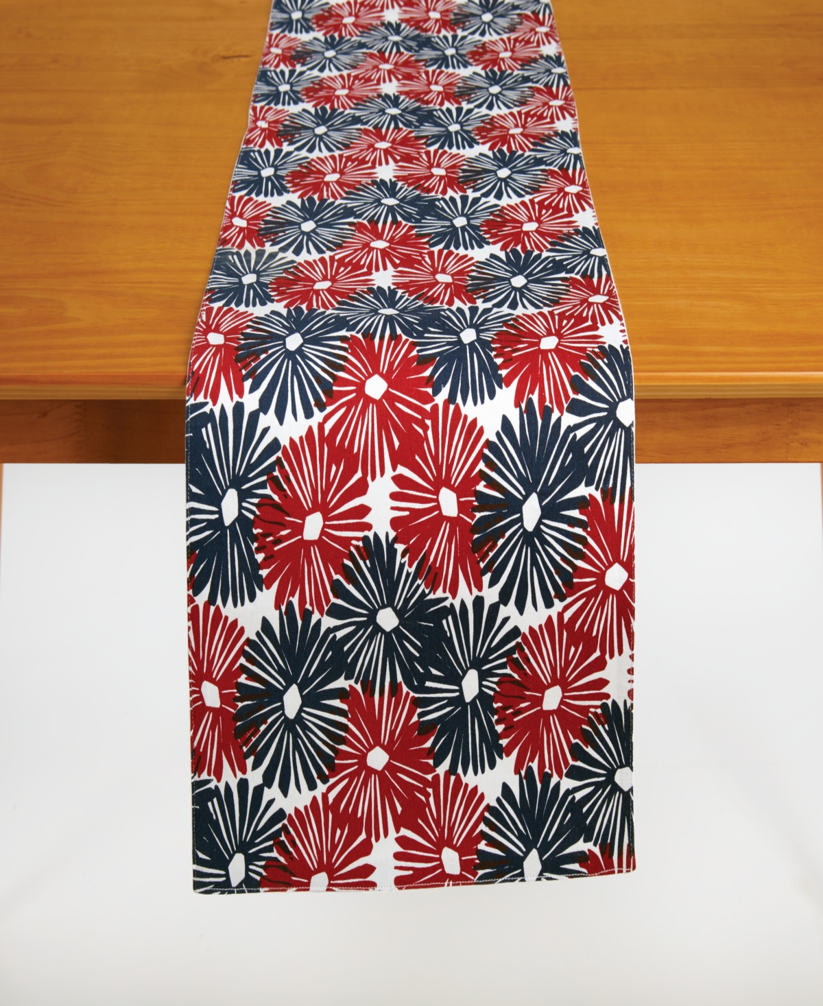 Tableau American Splash Table Runner, 72" X 14" In Red,white,blue