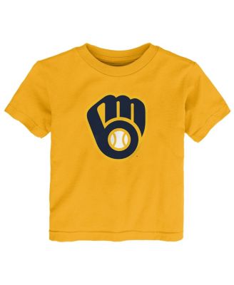 Outerstuff - Toddler Gold Milwaukee Brewers Primary Logo T-Shirt