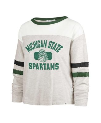 Брендовая женская футболка Oatmeal Michigan State Spartans Vault All Class Lena с длинным рукавом от Oatmeal 47 года выпуска
