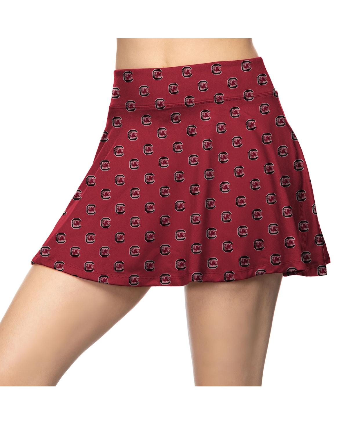Zoozatz Women's Garnet South Carolina Gamecocks All-over Print Flowy Skort In Garnet