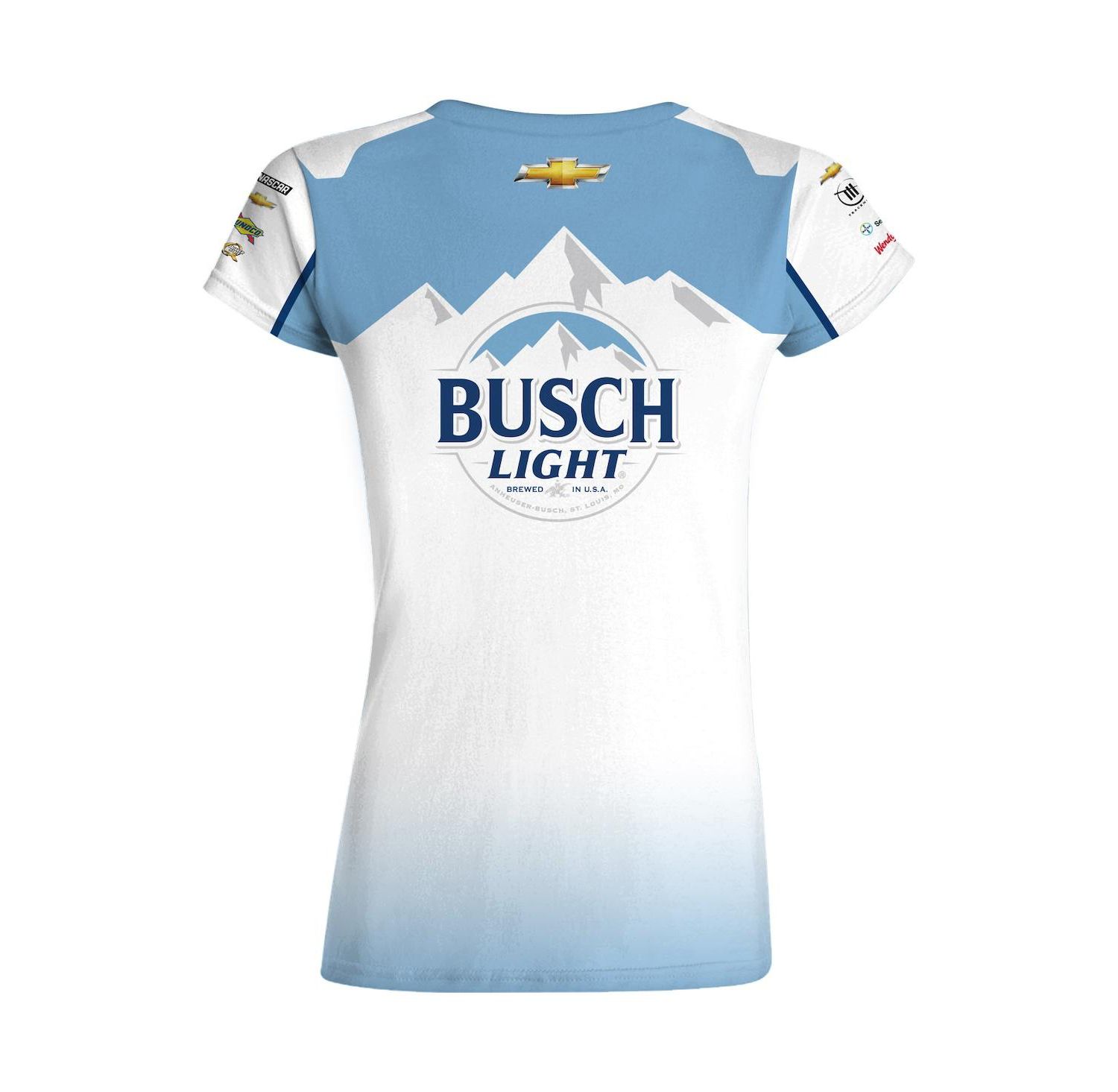 Women's White/Blue Ross Chastain Busch Light Uniform T-Shirt