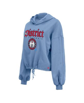 Укороченный пуловер с капюшоном New Era Women's Powder Blue Washington Wizards 2024/25 City Edition