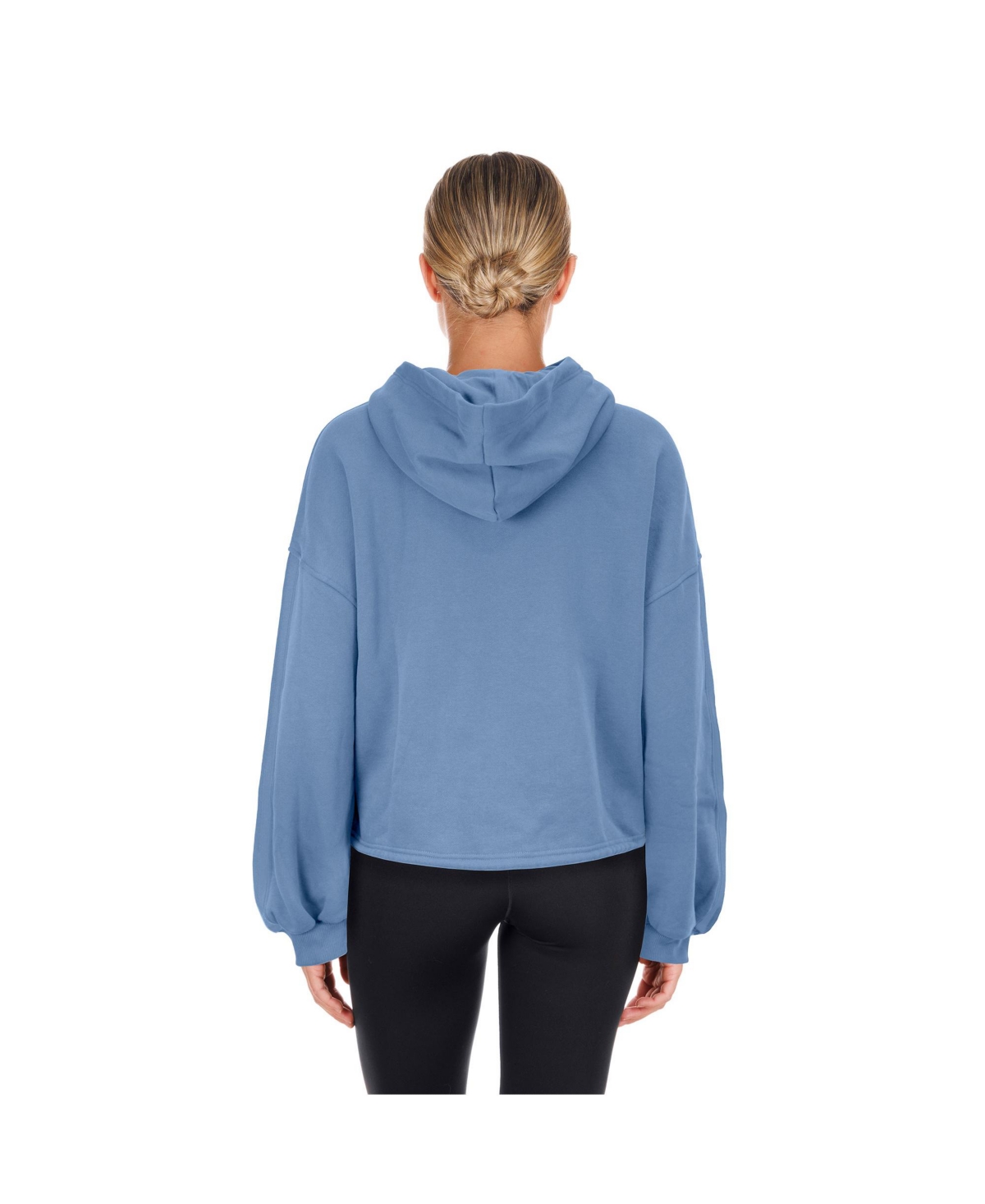 NEW ERA WOMEN'S POWDER BLUE WASHINGTON WIZARDS 2024/25 CITY EDITION CROPPED PULLOVER HOODIE 