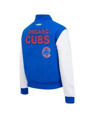 Women's Royal Chicago Cubs Game Day Classics Wool Full-Zip Varsity Jacket