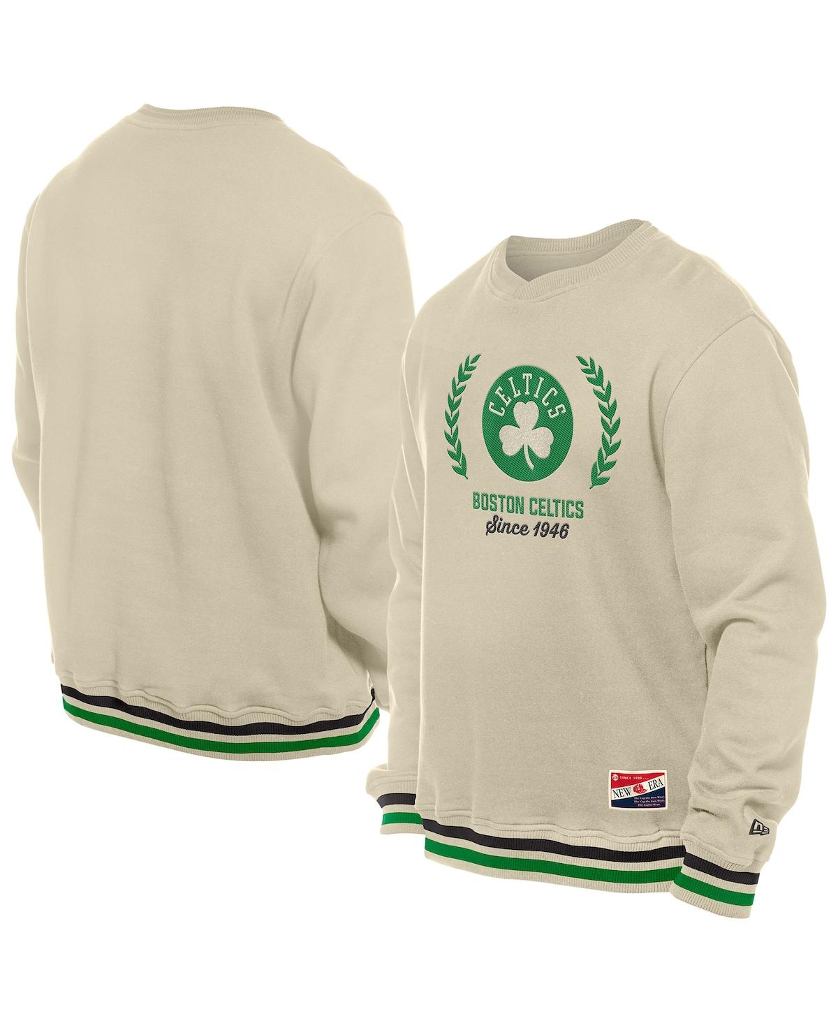 Shop New Era Men's White Boston Celtics Throwback Vintage Pullover Sweatshirt