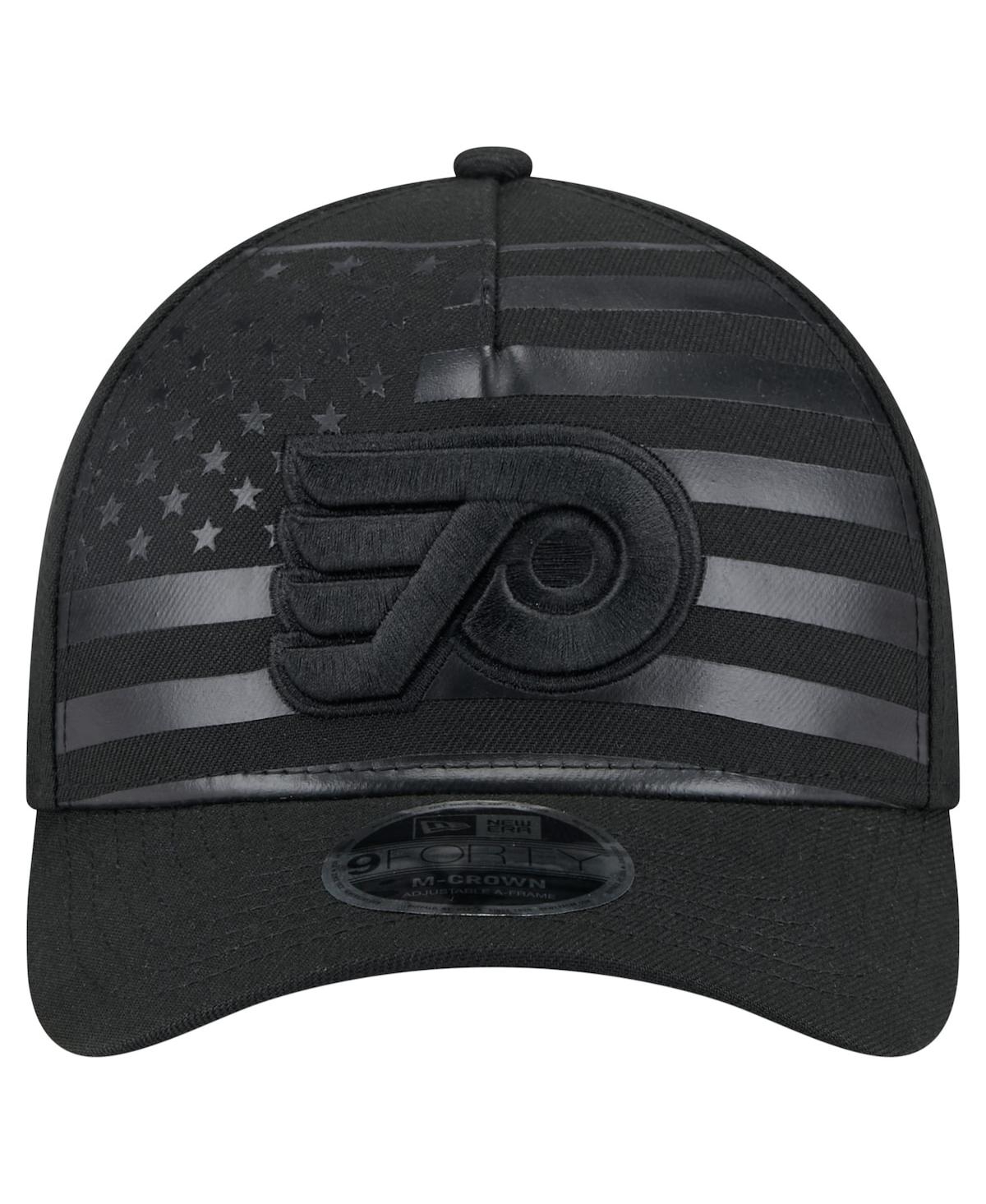 New Era Men's Black Philadelphia Flyers Game Day Stealth Flag 9forty A-frame Adjustable Hat In Black
