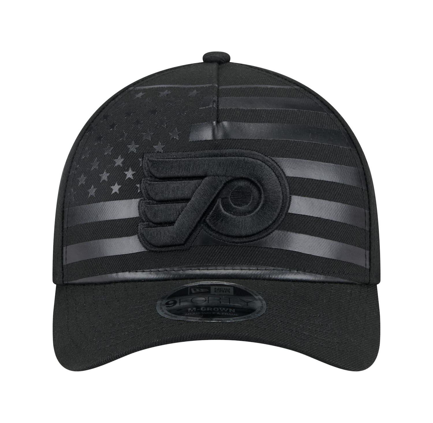 Men's Black Philadelphia Flyers Game Day Stealth Flag 9FORTY A-Frame Adjustable Hat