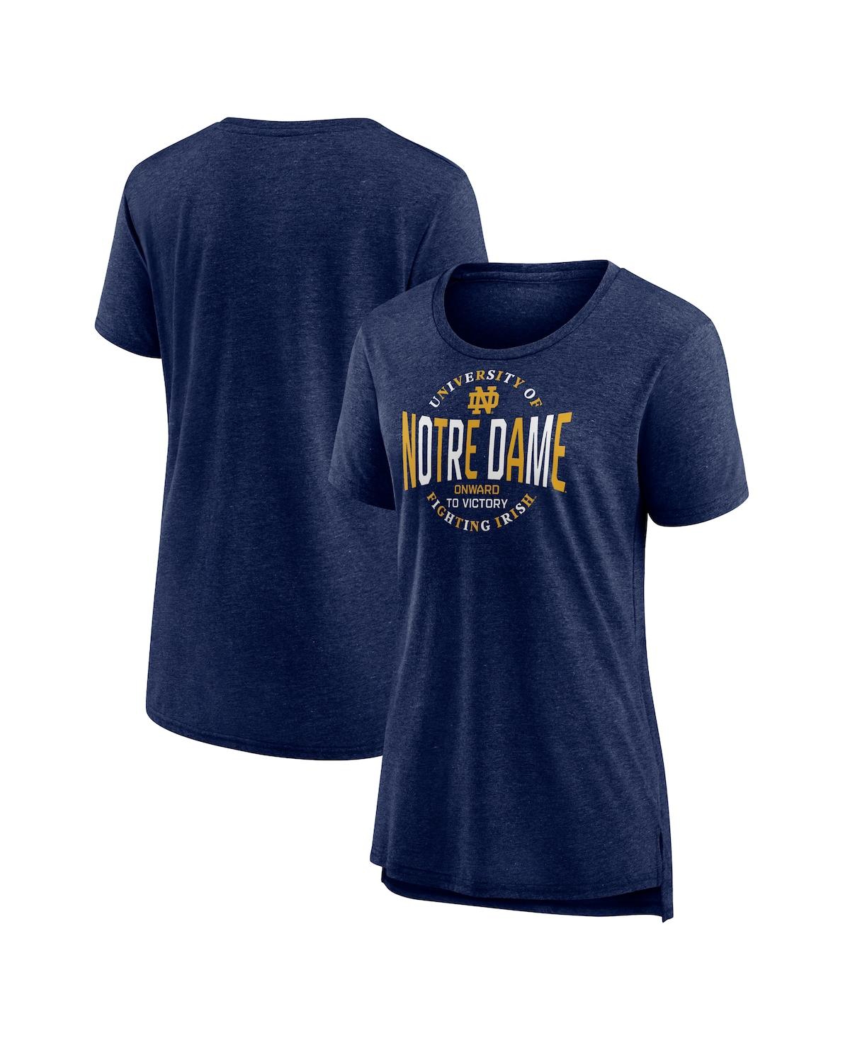 Fanatics Women's Navy Notre Dame Fighting Irish True Classics Break It Down Tri-Blend T-Shirt - Navy