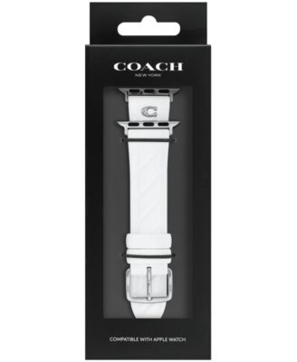 Women's Quilted White Silicone Apple Watch Strap 38mm, 40mm, 41mm