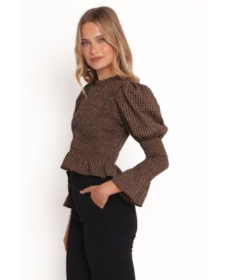 Женский топ Nora с длинными рукавами в виде лепестков и щенка