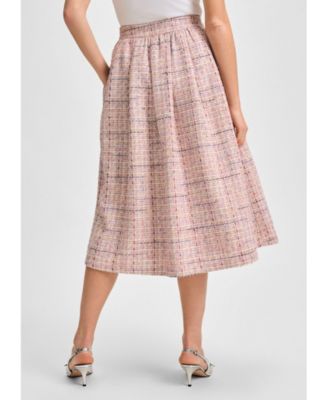 Женская твидовая юбка миди чайного цвета от Isaac Mizrahi