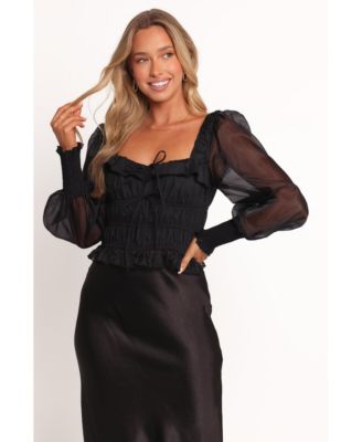 Женский приталенный топ Vespera с лепестками и щенком