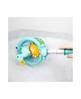 Toddler Fun Dinosaur Fishing Game – 4PCS Magnetic Floating Bath & Pool Toy Set with Wind-Up Rods, Engaging Water Play & Fine Motor Skill Development 1-4