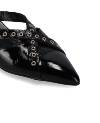 Zyra Onix Black Leather Mules