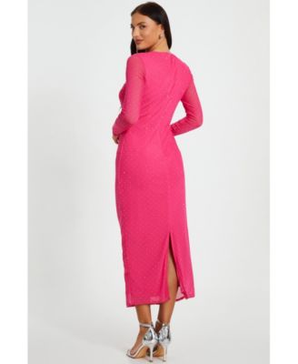 Женское макси-платье QUIZ из сетчатой ткани с фиксацией