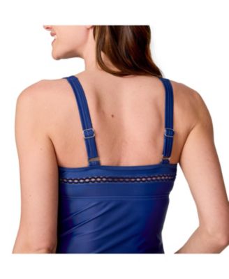 Свободный женский топ-танкини в стиле кантри с высоким воротом