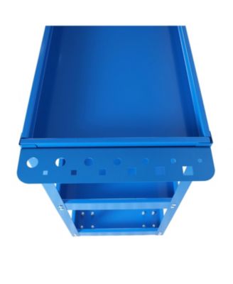 Tool Cart on Wheels, 3 Tier Rolling Mechanic Tool Cart, Heavy Duty Steel Utility Cart w/Lockable Wheels, 450 LBS Capacity Industrial Service Cart for Garage, Warehouse, Workshop (Bright Red)