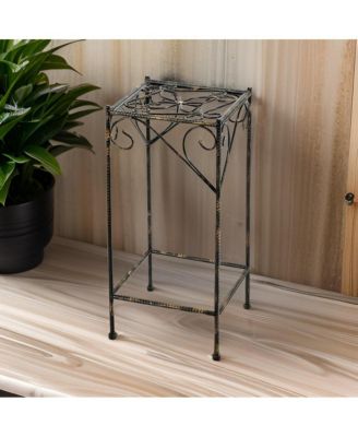 Scrolled Plant Stand with Square Top for Elegant Indoor and Outdoor Display