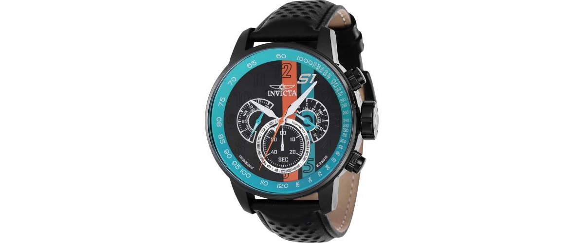 Men's 39024 S1 Rally Quartz Multifunction Black, Blue, Orange Dial Watch - Blue / Black
