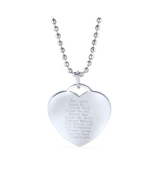 Heart Ribbon Breast Cancer Survivor Pendant Necklace Stainless Steel