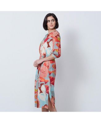 И так далее, женское весеннее хлопковое платье с цветочным принтом в мальтийском стиле