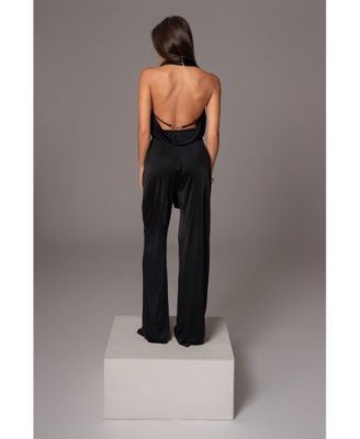 Женский облегающий комбинезон с поясом на бретельках от JLUXLABEL